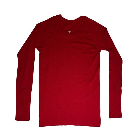 Lululemon Swiftly Tech Long Sleeve Shirt Womens Size 8 Red Lightweight Seamless - Picture 6 of 6